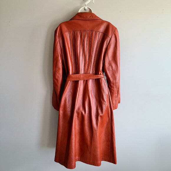 Vintage 1980s 1990s Trojan Fine Leather Sportswear Toronto caramel brown coat. - Picture 3 of 11